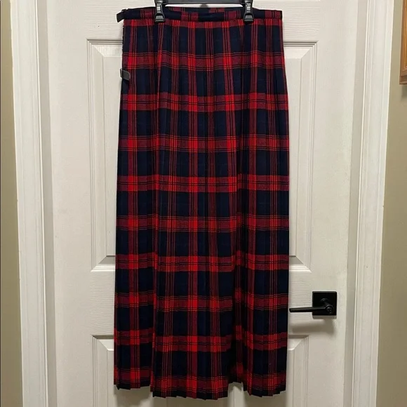Mosbrook | Pure New Wool | Plaid |Tartan |Pleated | Wrap | Kilt | Skirt| Size 18 - Picture 7 of 16